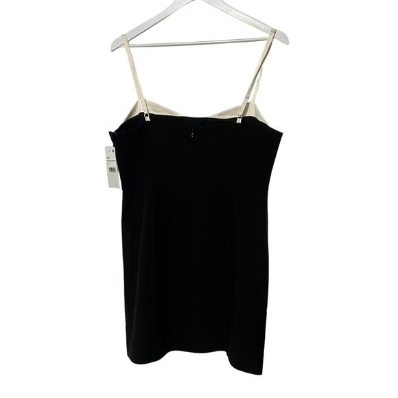 FRENCH CONNECTION WOMENS 12 CONTRAST MINI DRESS BLACK COCKTAIL PARTY TINY FLAW - Picture 6 of 13